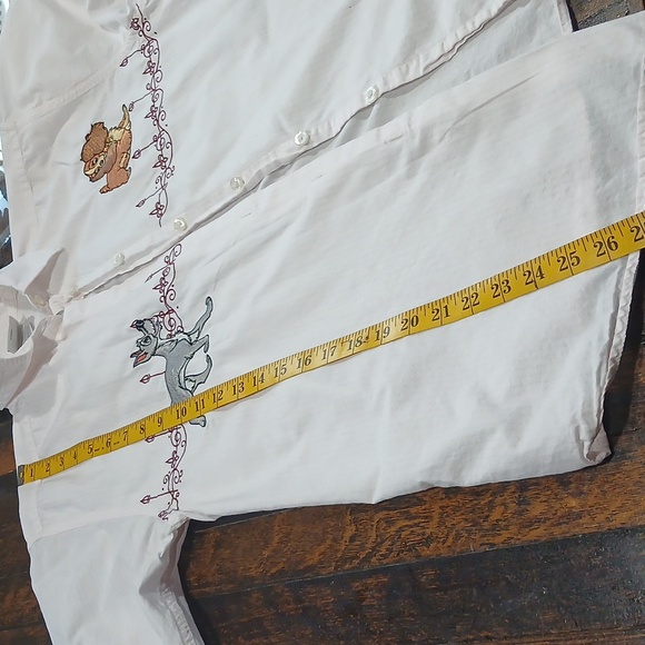 Vintage mbroidered White Button-Up Shirt - Picture 9 of 13